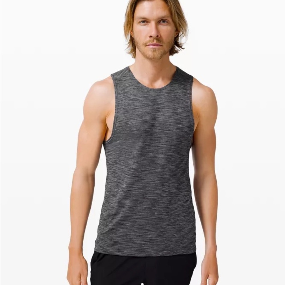 Lululemon Men's Heathered Gray In Sequence Tank Top Size Medium